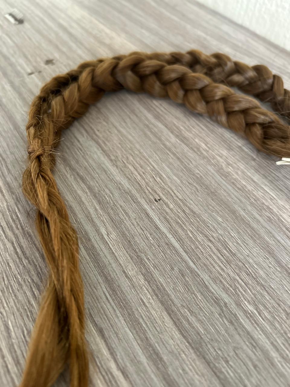 A braid of Marie Minnaar's hair, preserved by her family